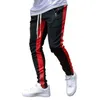 GODLIKEU Mens Jogging Pants Summer Winter Fitness Skinny Stretch Striped Black Running Trousers