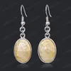 Natural Seashell Earrings Pink White Abalone Shell Egg Shape Dangle Drop Earring for Women Casual Beach Summer Jewelry