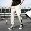 Men's Pants Ankle Style Pockets Cargo Harem Ribbons Black Hip Hop Casual Male Joggers Trousers Fashion Streetwear 220217