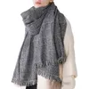 Sciarpa da donna autunno e inverno Sciarpe scozzesi classiche in cashmere bianco e nero Scialle femminile Nuova moda