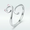 Fashion Cute 925 Sterling Silver Cat Shaped Kitten Pet Adjustable Band Wrap Finger Ring For Girls Christmas Gifts257P