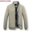 Jaquetas de homens MantlConx Spring Casual Casual Color Solid Mens Stand Collar Zipper Jaqueta Masculino Casa de bombardeiro Men