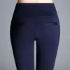 Taille hiver femmes maigre mince épais polaire velours Leggings pantalon chaud taille haute élastique lambrissé dame rouge décontracté pantalon long