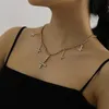 Hip Hop Shiny Kristall Halsband Colar Mit Kreuz Anhänger Halskette für Frauen Punk Kurze Halsband Halsketten Strass Schmuck