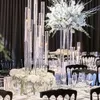 Eleganckie użycie ślubu Crystal Candelabra Tanie Wysokie Wyczyść Stół Akrylowy Ozdobny Świeca Centerspectes Uchwyt Na Wesela Hurtowa Seniu647