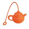 Silicone Tea Infuser 7 Colors Teapot tool Shaped Reusable Strainer TeaBag Filter Diffuser Home Kitchen Accessories TeaTools LLS670-WLL