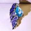 Klusterringar mode kvinnor söt papegoja ring klassisk lady sten kristall engagemang smycken för kvinnlig vän fest gåva 30m6121