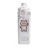 Kawaii Bear Water Bottle For Girls Cute Plastic School Gym Boire avec des tasses à thé bulle de jus de paille A 700 / 900ml 220119