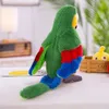 25 cm réaliste perroquet Psittacidae Scarlet Macaw jouets en peluche doux mignon animaux sauvages oiseau poupée enfants enfants cadeaux d'anniversaire LJ201126