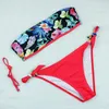 Plus Size Sexy Bikini Set Mujer New Micro Bikini Swimwear Women Tube Top Print Swimsuit Beachwear Swimming For Suit Biquini T200508