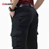 2020 Męskie lato 100% bawełna wielofunkcyjne kombinezony spodnie mężczyzna wiosna jesień wojsko zielony casual cargo spodnie czarny niebieski długi spodni h1223