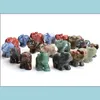 15 pouces de petite taille statue d'éléphant artisanat du chakra naturel en pierre sculptée cristal reiki guérison animale figurine 1pcs drop livraison 4866379