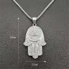 Colliers de pendentif Dropships Classic Hand of Fatima Hamsa Collier Pendants Silver Color Chain Palm State Bijoux pour Womendrop6826278