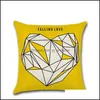 Coussin / oreiller décoratif maison textiles jardin ers coussin lin coton er lettre amour cas géométrique 45x45cm mince pour la chambre décorative