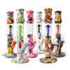 Silicone Bong Dab Rig 12.5inches 6 arms Hookahs water pipe with glass bowl smoke pipes bongs oil burner