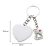 Romantic Sublimation Blank Couple Keychain Pendant Party Favor Heat Transfer Heart Shaped Keychains SN3345