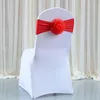 Bröllopsstol Cover Sashes Band med Flower Weddings Elasticity Chairs Cover El Banquet Birthday Party Seat Back Decoration BH2220678