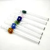 QBsomk Newest glass oil burner pipe Hand Smoking Pipe with Approx 20cm Colorful Glass Bowl Thick Pyrex Heady Glass Tobacco Water Pipes