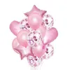 Новый праздничный 14pcs Multi Confetti Balloon Happy Birthday Party Balloons Rose Gold Helium Baly Boy Girl Bab