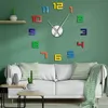 Kleurrijke Regenboog Kleuren Giant Multicolored Arylic DIY Wall Big Numbers Home Decor Clock LJ201211