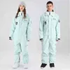 Mit kapuze Winddicht Frauen Ski Overall Outdoor Weibliche Schnee Anzüge Wasserdichte Frau Snowboard Overalls Outfits Kleidung 220106