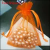 Hela 200pcslot 5x7 7x9 9x12 10x15 cm Clear DrawString Organza Bags Jewelry ChristmasweddingBirthdayGift Packing PAGS XJF4888602