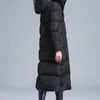 Women's Winter Clothing Puffer Zipper Down Coat Big Size 4xl Black Gray Navy Blue Thick Warm Large Size Long Down Jacket 201103