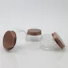 Empty PET Plastic Jars Aluminum Bronze Lids Clear Pots Cosmetic 30g 1oz Container 50pcs