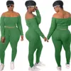 Designer Kvinnor Plus Storlek Tracksuits Sweatsuits Sexig Off Shoulder Sweater Leggings Outfits Dam 2 Piece Jogger Sets