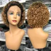 Curly Bob Lace Front Peruki dla czarnych kobiet Krótki bob perukę koronkową przednie przednie ludzkie peruki włosy przed wyciętą pixie cut koronkowy peruka 8972282