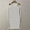 Vestidos femininos casuais de tricô com relevo 3D letra cheia alta qualidade colete feminino saia longa