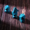 Synthesis Blue Turquoise Loose Gemstones Engrave Dungeons And Dragons Game-Number-Dice Customized Stone Role Play Game Polyhedron Stones Dice Set Ornament