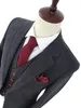 Wol Dark Grey Hervebone Tweed Tailor Slim Fit Bruiloft Pakken voor Mannen Retro Gentleman Style Custom Made Mens 3 Piece Suit 201027