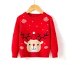 Jultröja Höst Vinter Baby Boys Flickor Sticka Kläder Snowflake Deer Pullover Kids Barnens kappa 210521