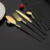 Dinnerware Sets Pink Gold Cutlery Set Western Flatware Knife Dessert Fork Spoon Dinner Service Stainless Steel Tableware
