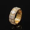 Mens Hiphop Bling Cubic Zircon Rings Diamond Iced Out 18K Gold Plated Ring New Fashion Gold Silver Mens Jewelry7018415