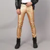 PU Leather Pants Men Slim Fit Fashion عارضة عالي الجودة سحاب نحيف النحيف Faux بالإضافة إلى حجم 38 200930