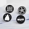 Sorcière émail broches étoile lune OUIJA oui ou non bizarres monsieur personnalisé foncé broche Denim chemise boucle Badges cadeau ami