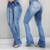 2020 Женщин высокая талия вспышки джинсы тощий джинсовые брюки сексуальные прогулки брюки стрейч джин женские повседневные джинсы