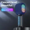 Microphone de karaoké Bluetooth sans fil avec lumières LED Machine de karaoké portable avec chant magique pour enfants adultes cadeau