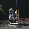 Handmade Ceramic Lotus Backflow Buddhist Incense Lamps Ceramics Backflow-Incense Burner Holder Censer Aromatherapy Smoke RRF13312