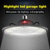 E27 LED UFO High Bay I Lampes de garage pliantes déformables Éclairage industriel super lumineux 60W 80W 100W Lampe industrielle pour entrepôt