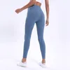 L-32 Solid Color Women Yoga Hosen hohe Taille Sports Fitnessstudio Wear Leggings Elastic Fitness Dame insgesamt volles Strumpfhosen Training