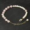 Natural Crystal Pearl Bracelets Gold Color Heart Link Chain Faceted Gem Stone Adjustable Strand Bracelet Women Pulsera