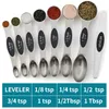 Measuring Tools Stainless Steel Magnetic Measuring Spoons with Leveler Double-Sided for Cooking Baking Dry Liquid Power Ingredients Teaspoon 8-piece Set ZL0623