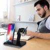 Phone Wireless Charger Stand 2 w 1 Ładowanie Dock Fit Do Watch Series 1 2 3 Kompatybilny z iPhone X XS Max XR 8 Plus Black Blue