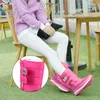 Żeńskie buty śniegu zimowe kobiety płaskie wodoodporne buty mejr botas femininas de inverno czarny biały plus rozmiar Y200114