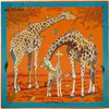 Coringa grande tamanho quadrado seda bandanas mulheres sarja sarja girafa cachecol xale animal imprimir bandanas grandes atacado 130 * 130cm 201006