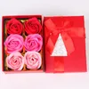 Artificial Fake Flower Gift Box Rose Scented Bath Soap Flowers Set Valentines Mother Day Gifts Wedding Party Decorative Flowers RRD13112