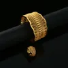 Bracelete do Oriente Médio para mulheres conjuntos de jóias cor de ouro largo africano India Bangles com anel Dubai casamento nupcial banquete presentes